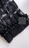 CHANEL 09C Black Jewel Embellished Mesh Lesage Tweed Cardigan Jacket 34 シャネル ブラック ジュエリー ビーズ メッシュレース カーディガン ジャケット 即発