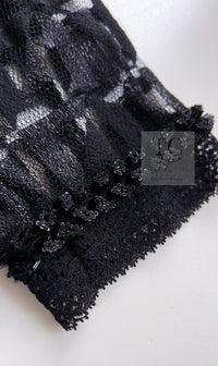 CHANEL 09C Black Jewel Embellished Mesh Lesage Tweed Cardigan Jacket 34 シャネル ブラック ジュエリー ビーズ メッシュレース カーディガン ジャケット 即発