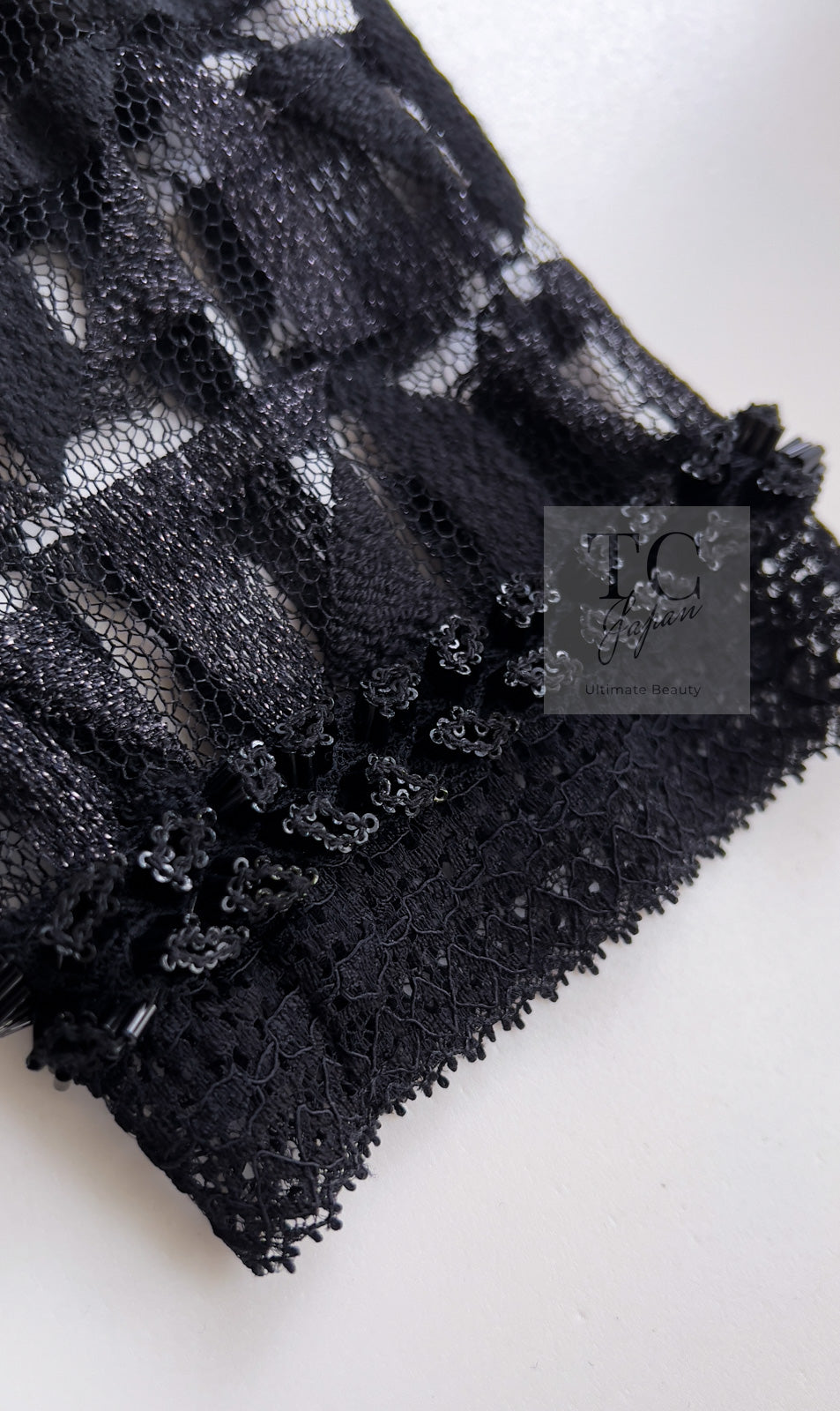 CHANEL 09C Black Jewel Embellished Mesh Lesage Tweed Cardigan Jacket 34 シャネル ブラック ジュエリー ビーズ メッシュレース カーディガン ジャケット 即発