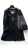 CHANEL 07PF Black Blue Metallic Tweed Jacket 36 シャネル ブラック ネイビー メタリック ツイード ジャケット 即発