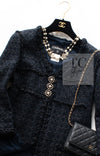 CHANEL 07PF Black Blue Metallic Tweed Jacket 36 シャネル ブラック ネイビー メタリック ツイード ジャケット 即発
