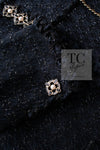 CHANEL 07PF Black Blue Metallic Tweed Jacket 36 シャネル ブラック ネイビー メタリック ツイード ジャケット 即発