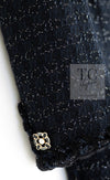 CHANEL 07PF Black Blue Metallic Tweed Jacket 36 シャネル ブラック ネイビー メタリック ツイード ジャケット 即発