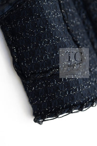 CHANEL 07PF Black Blue Metallic Tweed Jacket 36 シャネル ブラック ネイビー メタリック ツイード ジャケット 即発