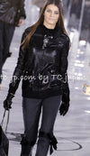 CHANEL 05A Black Rabbit Lapan Leather Jacket Coat 36 38 40 42 シャネル ブラック レザー ラビットファー ラパン ジャケット コート 即発