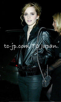 CHANEL 05A Black Rabbit Lapan Leather Jacket Coat 36 38 40 42 シャネル ブラック レザー ラビットファー ラパン ジャケット コート 即発
