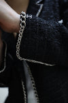 CHANEL 06S Black Metallic Chain Trim Tweed Jacket 38 シャネル ブラック メタリック チェーン トリム ツイード ジャケット 即発