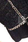 CHANEL 06S Black Metallic Chain Trim Tweed Jacket 38 シャネル ブラック メタリック チェーン トリム ツイード ジャケット 即発