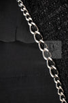 CHANEL 06S Black Metallic Chain Trim Tweed Jacket 38 シャネル ブラック メタリック チェーン トリム ツイード ジャケット 即発