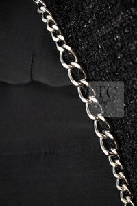 CHANEL 06S Black Metallic Chain Trim Tweed Jacket 38 シャネル ブラック メタリック チェーン トリム ツイード ジャケット 即発