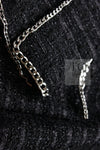 CHANEL 06S Black Metallic Chain Trim Tweed Jacket 38 シャネル ブラック メタリック チェーン トリム ツイード ジャケット 即発