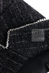 CHANEL 06S Black Metallic Chain Trim Tweed Jacket 38 シャネル ブラック メタリック チェーン トリム ツイード ジャケット 即発
