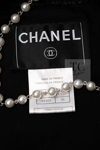 CHANEL 06S Black Metallic Chain Trim Tweed Jacket 38 シャネル ブラック メタリック チェーン トリム ツイード ジャケット 即発