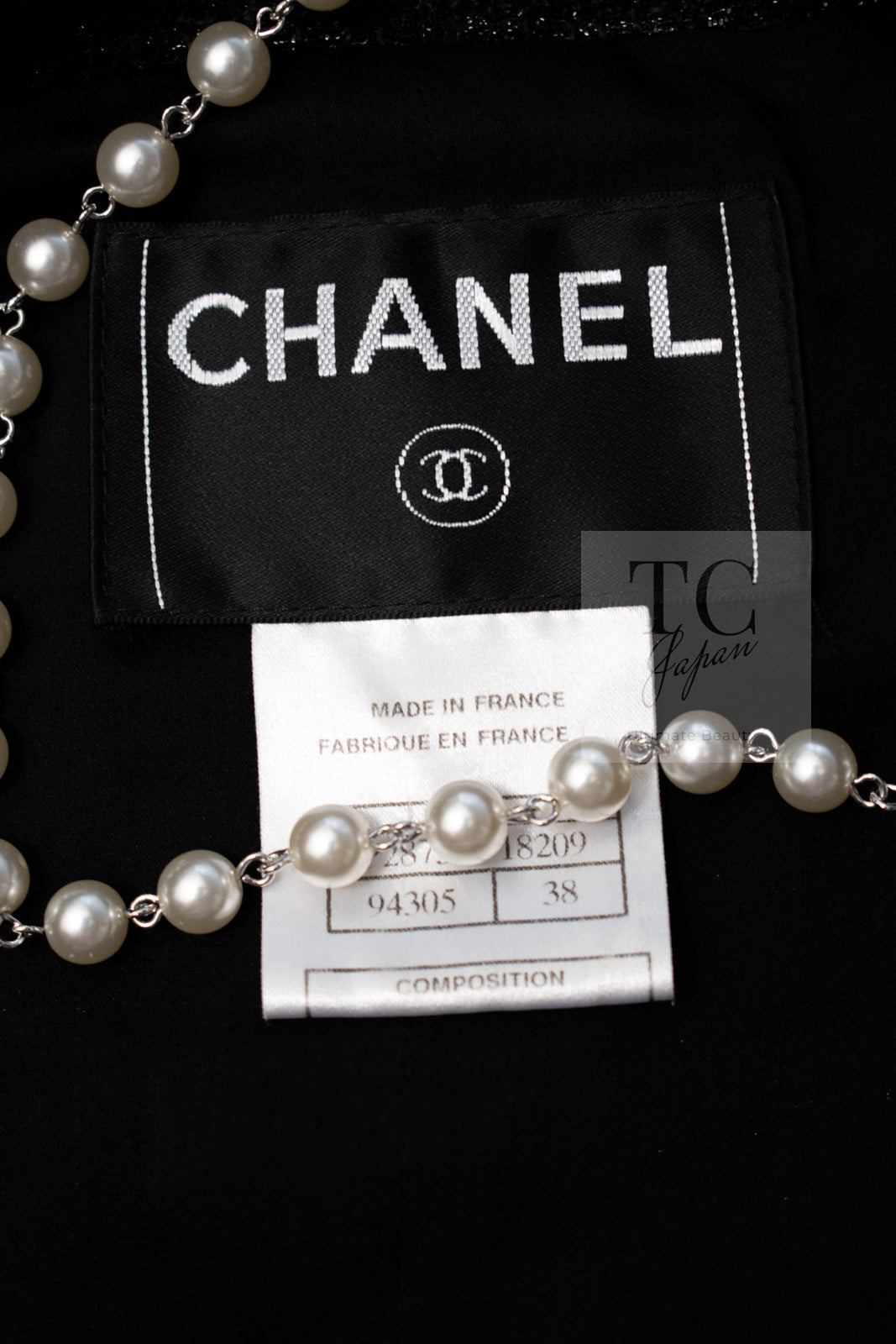 CHANEL 06S Black Metallic Chain Trim Tweed Jacket 38 シャネル ブラック メタリック チェーン トリム ツイード ジャケット 即発
