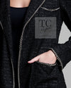 CHANEL 06S Black Metallic Chain Trim Tweed Jacket 38 シャネル ブラック メタリック チェーン トリム ツイード ジャケット 即発