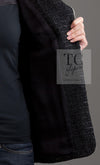 CHANEL 06S Black Metallic Chain Trim Tweed Jacket 38 シャネル ブラック メタリック チェーン トリム ツイード ジャケット 即発