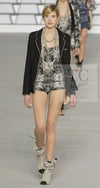 CHANEL 06S Black Metallic Chain Trim Tweed Jacket 38 シャネル ブラック メタリック チェーン トリム ツイード ジャケット 即発