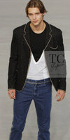 CHANEL 06S Black Metallic Chain Trim Tweed Jacket 38 シャネル ブラック メタリック チェーン トリム ツイード ジャケット 即発