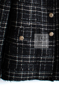 CHANEL 08C Black Silver Gold Checked Tweed Jacket 38 シャネル ブラック シルバー ゴールド チェック柄 ツイード ジャケット 即発