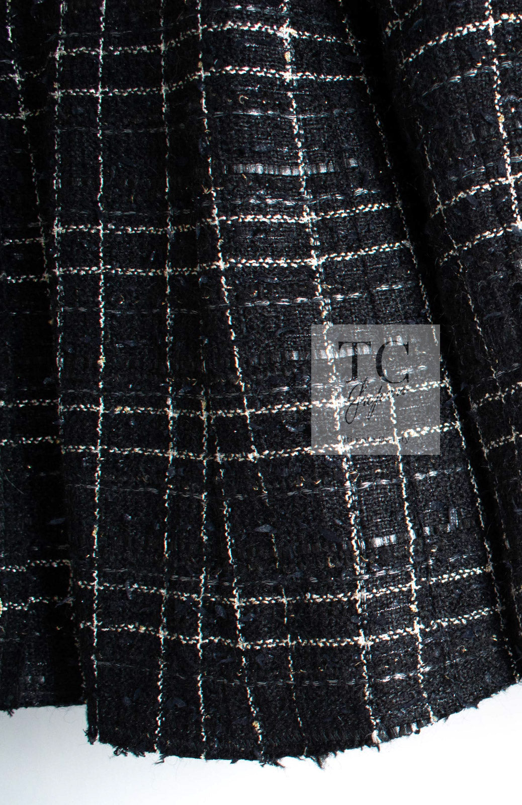 CHANEL 08C Black Silver Gold Checked Tweed Jacket 38 シャネル ブラック シルバー ゴールド チェック柄 ツイード ジャケット 即発