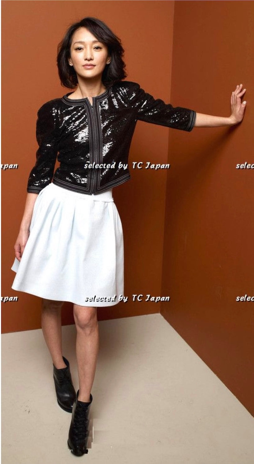 CHANEL 13C Black Sequins Cropped Party Zipper Jacket Keira Knightley 34 36 シャネル ブラック スパンコール クロップド丈 パーディー ジッパー ジャケット キーラ・ナイトレイ 着用 即発 - TC JAPAN