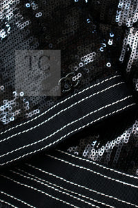 CHANEL 13C Black Sequins Cropped Party Zipper Jacket Keira Knightley 34 36 シャネル ブラック スパンコール クロップド丈 パーディー ジッパー ジャケット キーラ・ナイトレイ 着用 即発