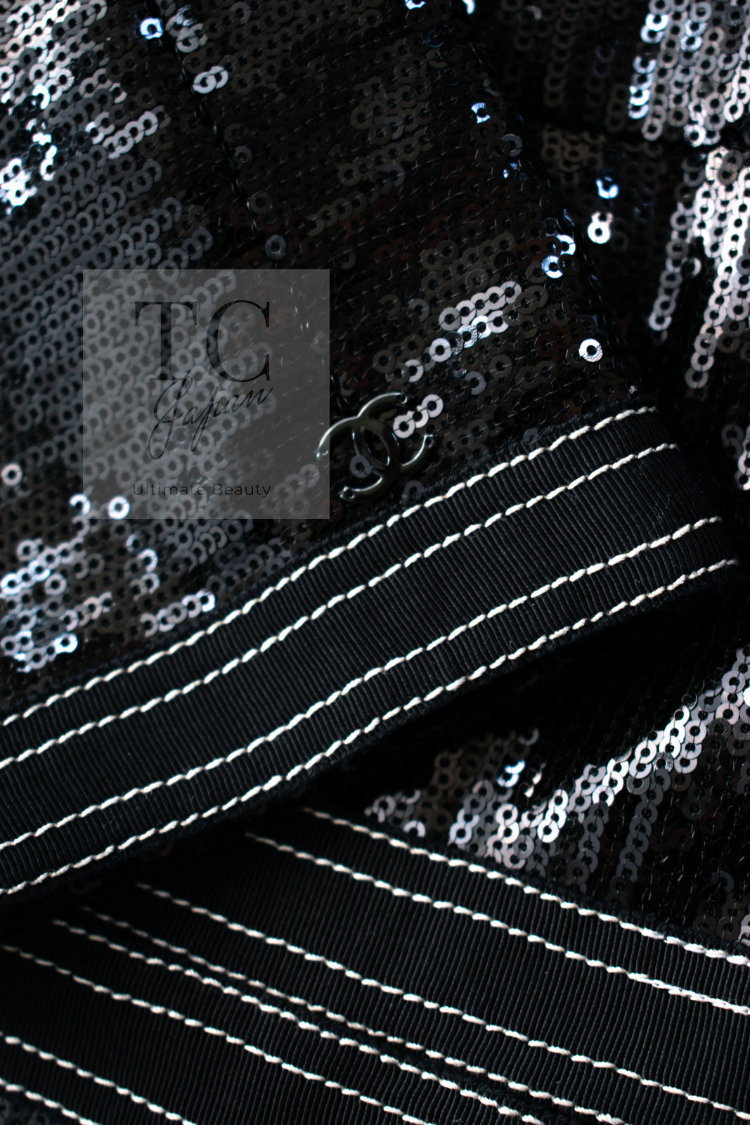 CHANEL 13C Black Sequins Cropped Party Zipper Jacket Keira Knightley 34 36 シャネル ブラック スパンコール クロップド丈 パーディー ジッパー ジャケット キーラ・ナイトレイ 着用 即発