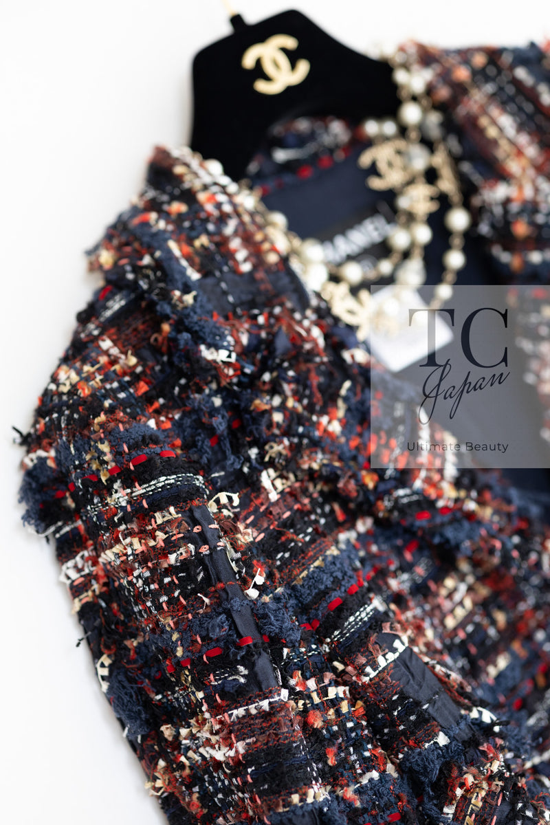 CHANEL 07A Brown Multicolor Tweed Jacket 38 シャネル ブラウン マルチカラー ツイード ジャケット 即発