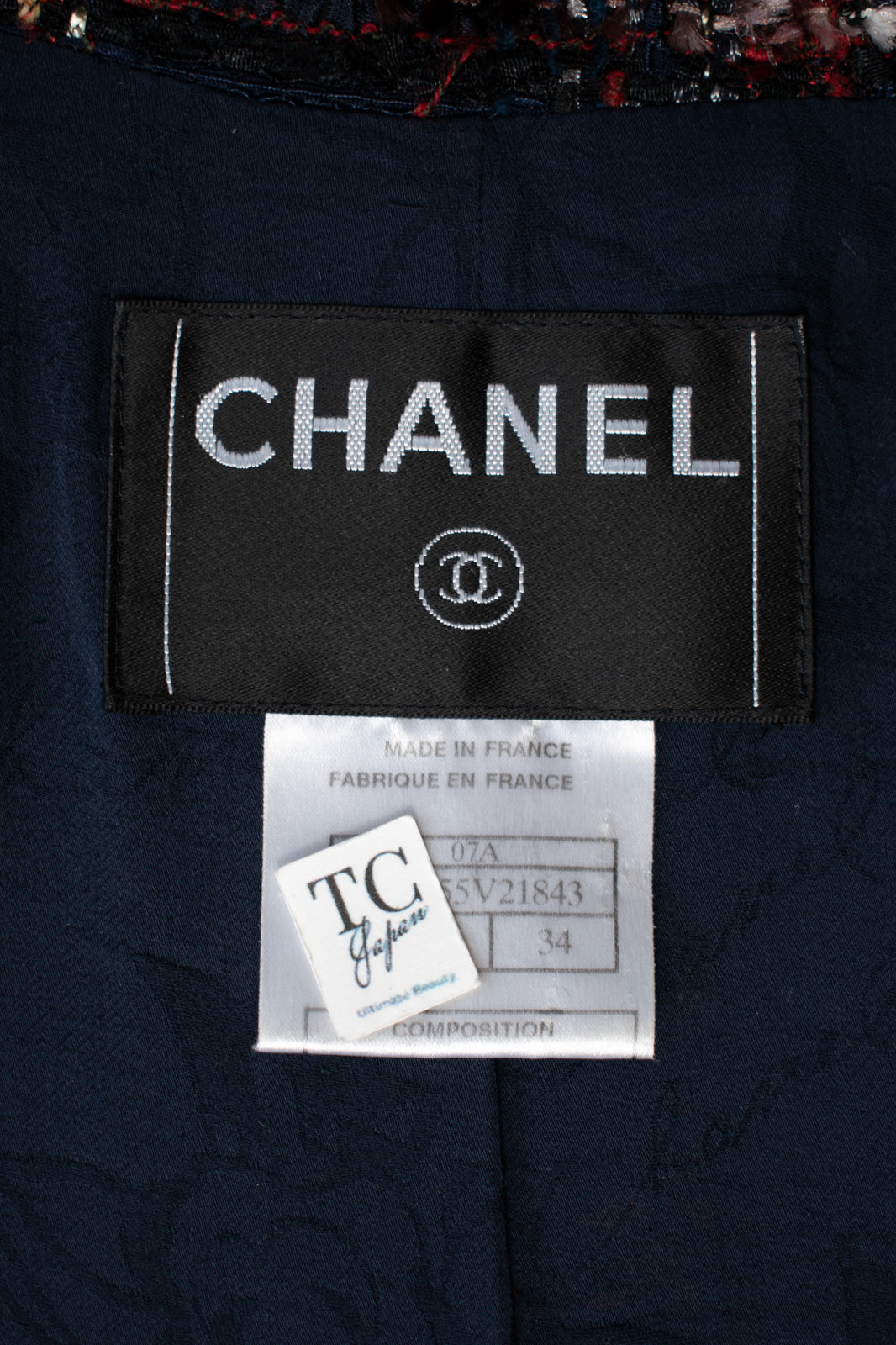 CHANEL 07A Brown Multicolor Tweed Jacket 34 シャネル ブラウン マルチカラー ツイード ジャケット