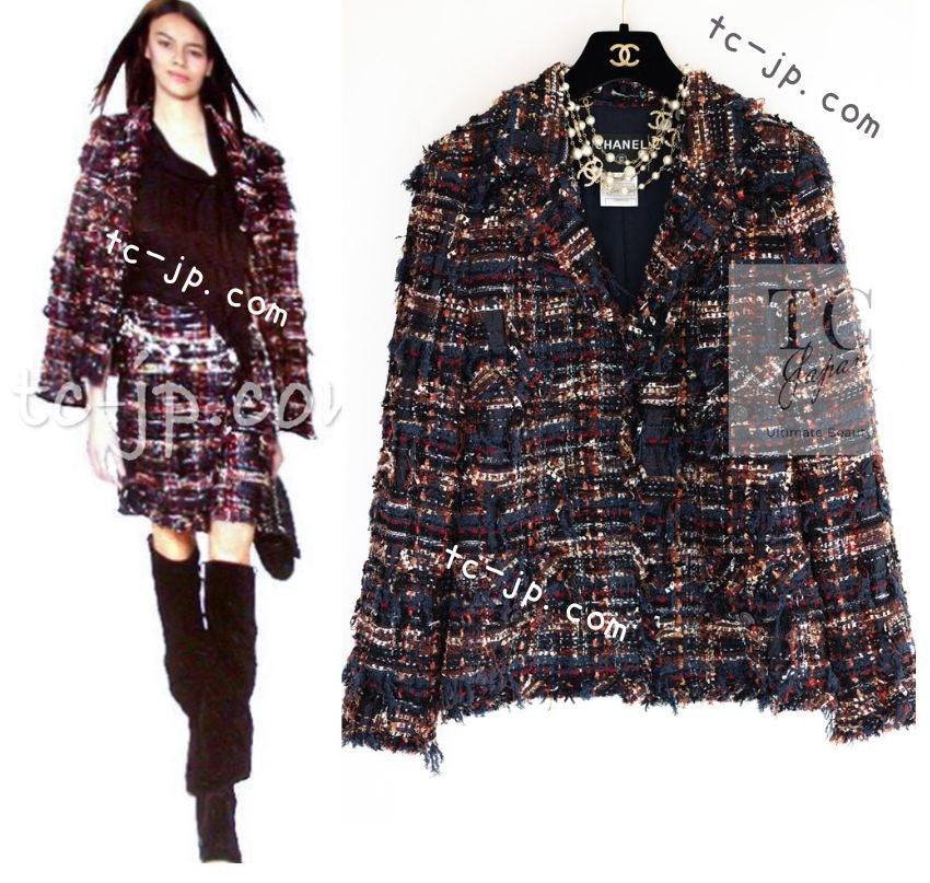 CHANEL 07A Brown Multicolor Tweed Jacket 38 シャネル ブラウン マルチカラー ツイード ジャケット 即発