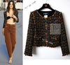 CHANEL 11C Black Brown Gold Lesage Cropped Jacket 36 シャネル ブラック ブラウン ゴールド ルサージュ クロップド ジャケット 即発