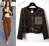CHANEL 11C Black Brown Gold Lesage Cropped Jacket 36 シャネル ブラック ブラウン ゴールド ルサージュ クロップド ジャケット 即発