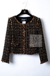 CHANEL 11C Black Brown Gold Lesage Cropped Jacket 36 シャネル ブラック ブラウン ゴールド ルサージュ クロップド ジャケット 即発 - TC JAPAN