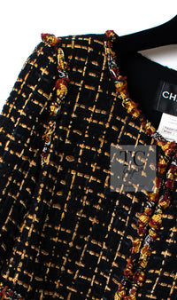 CHANEL 11C Black Brown Gold Lesage Cropped Jacket 36 シャネル ブラック ブラウン ゴールド ルサージュ クロップド ジャケット 即発 - TC JAPAN