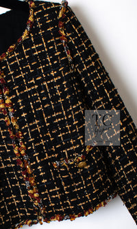 CHANEL 11C Black Brown Gold Lesage Cropped Jacket 36 シャネル ブラック ブラウン ゴールド ルサージュ クロップド ジャケット 即発 - TC JAPAN