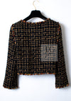 CHANEL 11C Black Brown Gold Lesage Cropped Jacket 36 シャネル ブラック ブラウン ゴールド ルサージュ クロップド ジャケット 即発