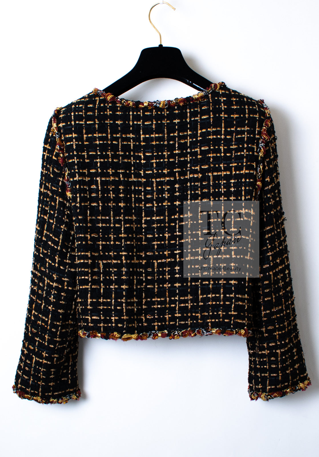 CHANEL 11C Black Brown Gold Lesage Cropped Jacket 36 シャネル ブラック ブラウン ゴールド ルサージュ クロップド ジャケット 即発
