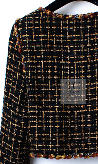 CHANEL 11C Black Brown Gold Lesage Cropped Jacket 36 シャネル ブラック ブラウン ゴールド ルサージュ クロップド ジャケット 即発 - TC JAPAN