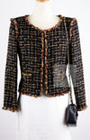 CHANEL 11C Black Brown Gold Lesage Cropped Jacket 36 シャネル ブラック ブラウン ゴールド ルサージュ クロップド ジャケット 即発