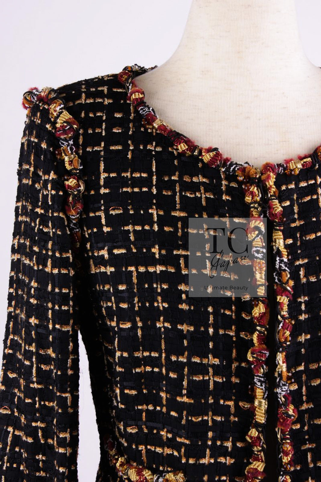 CHANEL 11C Black Brown Gold Lesage Cropped Jacket 36 シャネル ブラック ブラウン ゴールド ルサージュ クロップド ジャケット 即発