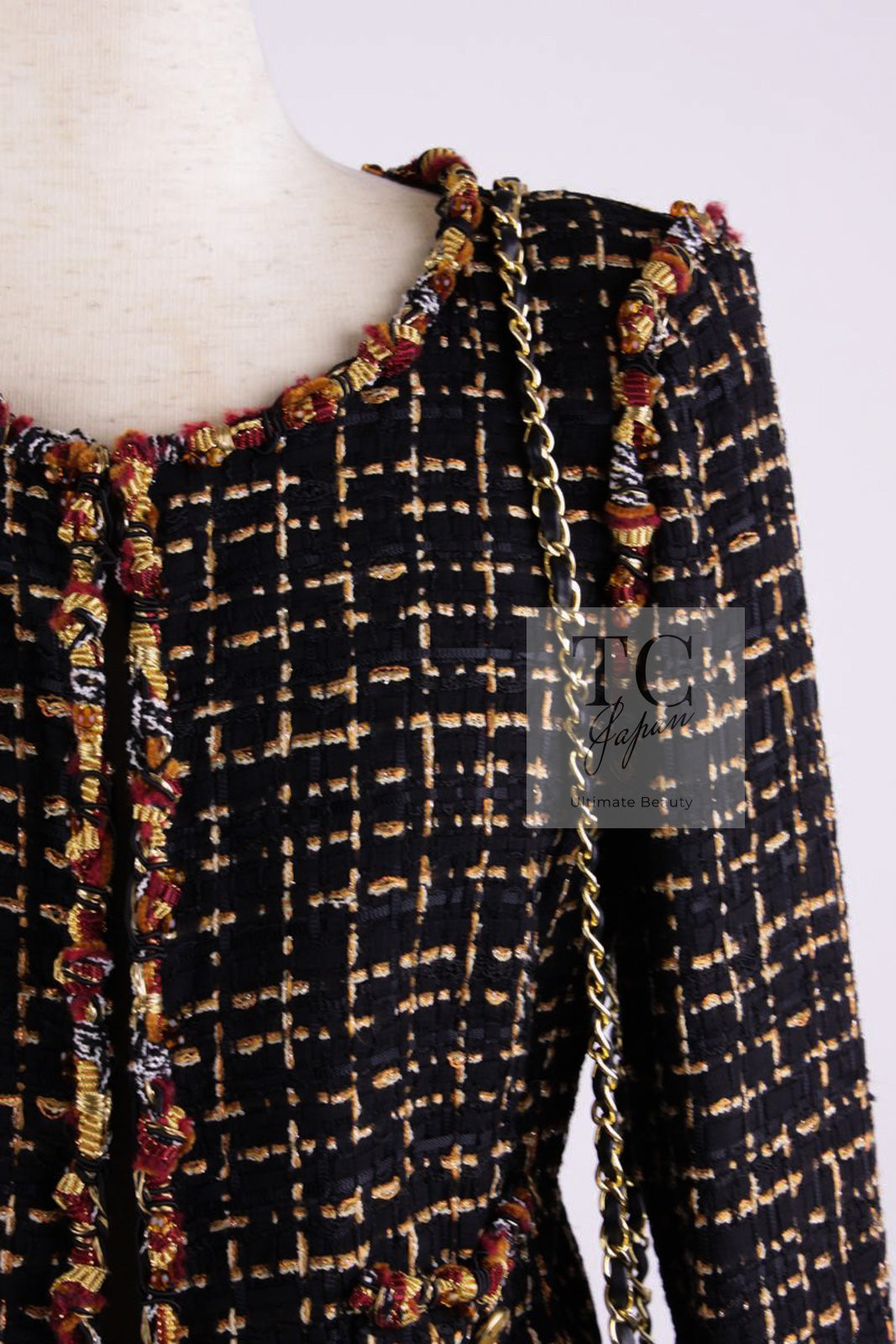 CHANEL 11C Black Brown Gold Lesage Cropped Jacket 36 シャネル ブラック ブラウン ゴールド ルサージュ クロップド ジャケット 即発