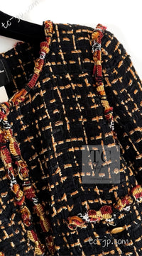 CHANEL 11C Black Brown Gold Lesage Cropped Jacket 36 シャネル ブラック ブラウン ゴールド ルサージュ クロップド ジャケット 即発