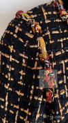 CHANEL 11C Black Brown Gold Lesage Cropped Jacket 36 シャネル ブラック ブラウン ゴールド ルサージュ クロップド ジャケット 即発