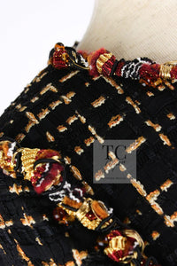 CHANEL 11C Black Brown Gold Lesage Cropped Jacket 36 シャネル ブラック ブラウン ゴールド ルサージュ クロップド ジャケット 即発 - TC JAPAN