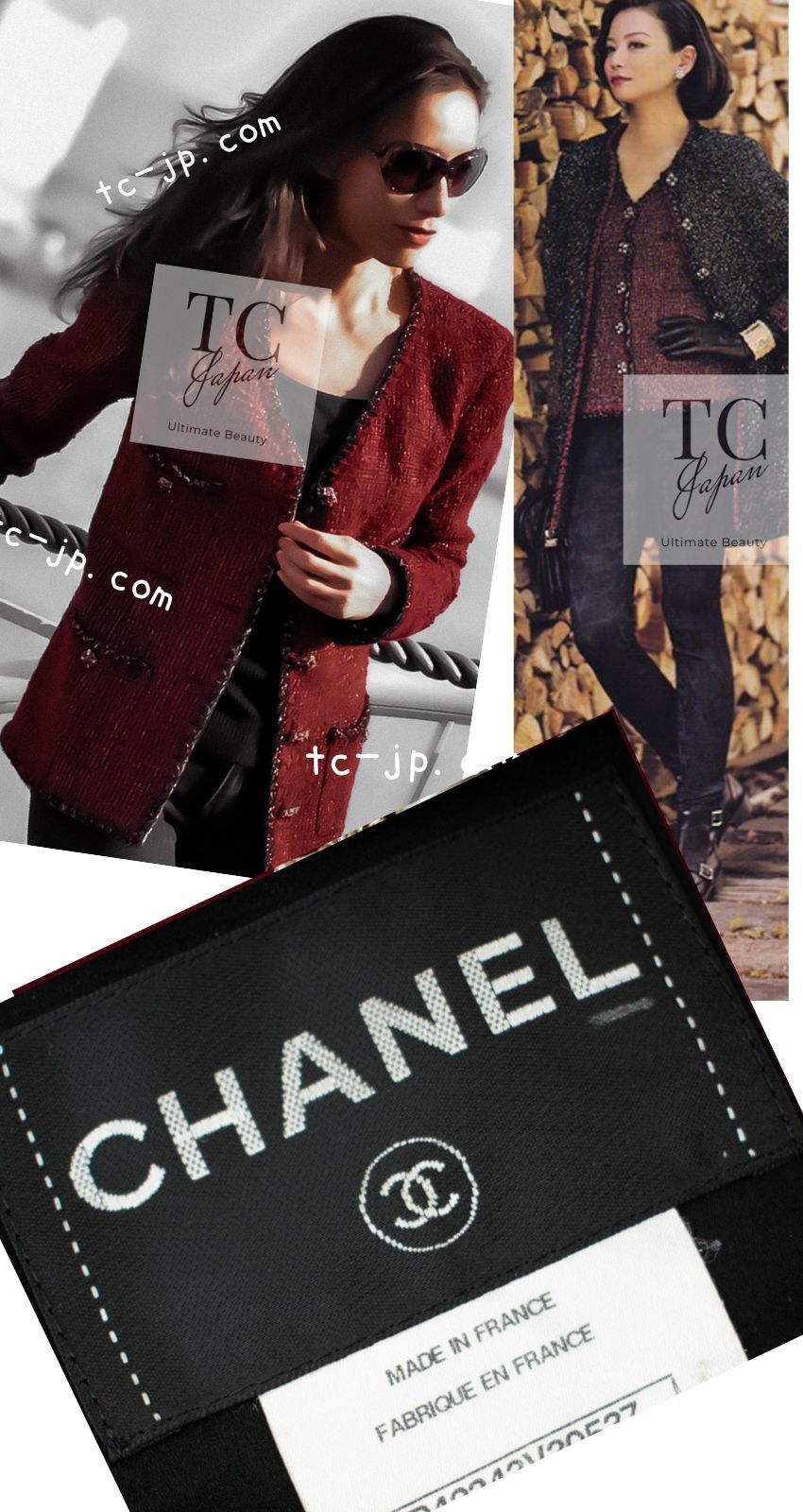 CHANEL 11A Black Red Metallic Fantasy Tweed Jacket 34 36 シャネル ブラック レッド メタリック ファンタジー ツイード ジャケット 即発