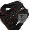 CHANEL 11A Black Red Metallic Fantasy Wool Tweed Jacket 42 シャネル ブラック レッド メタリック ファンタジー ウール ツイード ジャケット 即発