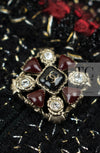 CHANEL 11A Black Red Metallic Fantasy Wool Tweed Jacket 42 シャネル ブラック レッド メタリック ファンタジー ウール ツイード ジャケット 即発