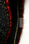 CHANEL 11A Black Red Metallic Fantasy Wool Tweed Jacket 42 シャネル ブラック レッド メタリック ファンタジー ウール ツイード ジャケット 即発