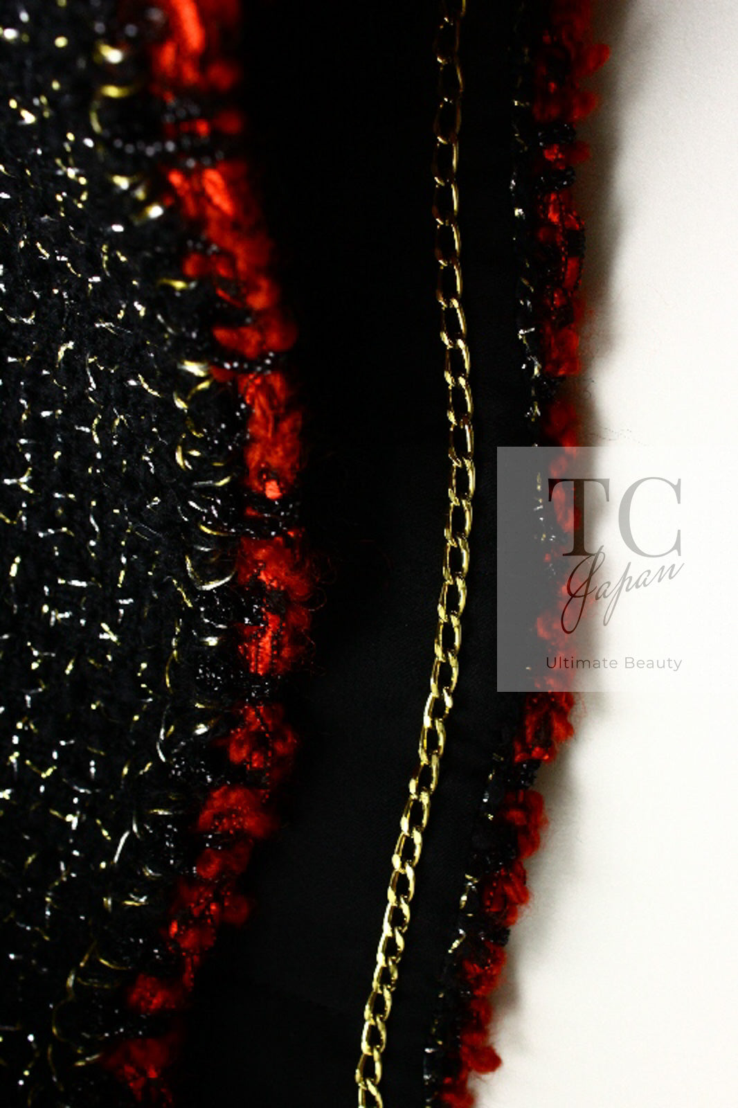 CHANEL 11A Black Red Metallic Fantasy Wool Tweed Jacket 42 シャネル ブラック レッド メタリック ファンタジー ウール ツイード ジャケット 即発
