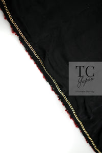 CHANEL 11A Black Red Metallic Fantasy Wool Tweed Jacket 42 シャネル ブラック レッド メタリック ファンタジー ウール ツイード ジャケット 即発